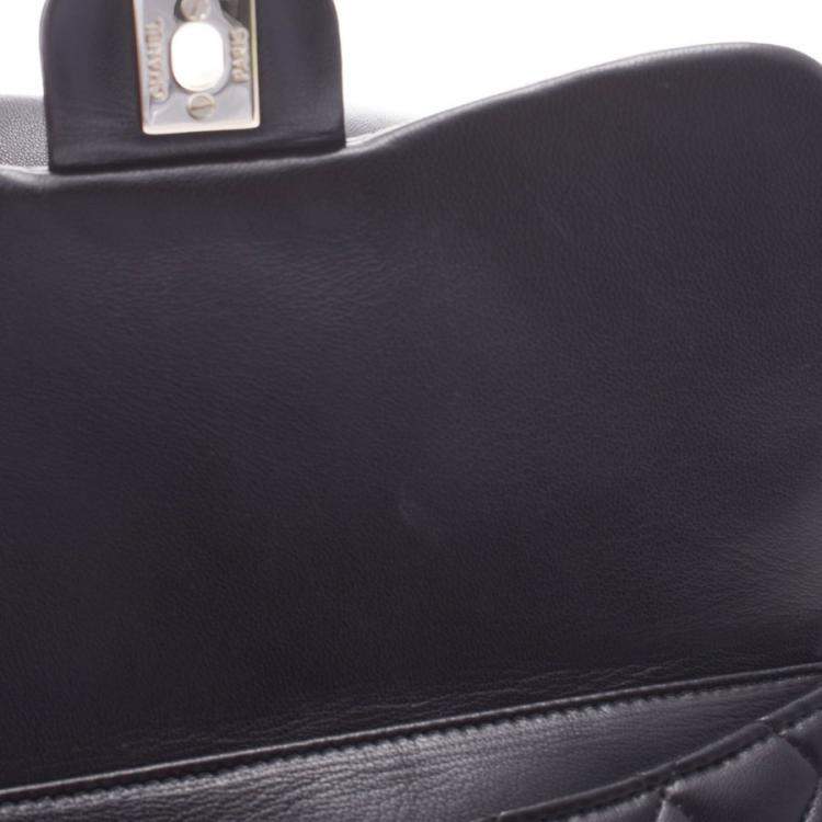 Pre Owned Chanel Black Quilted Lambskin Leather Backpack