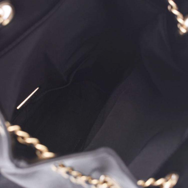 Pre Owned Chanel Black Quilted Lambskin Leather Backpack