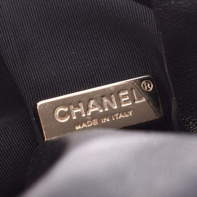 Pre Owned Chanel Black Quilted Lambskin Leather Backpack