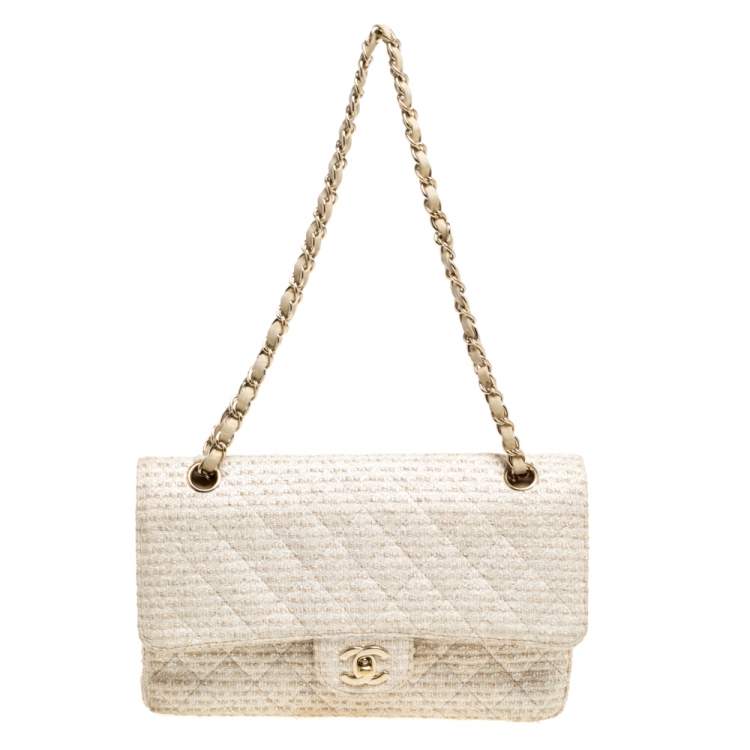 double flap chanel handbag white