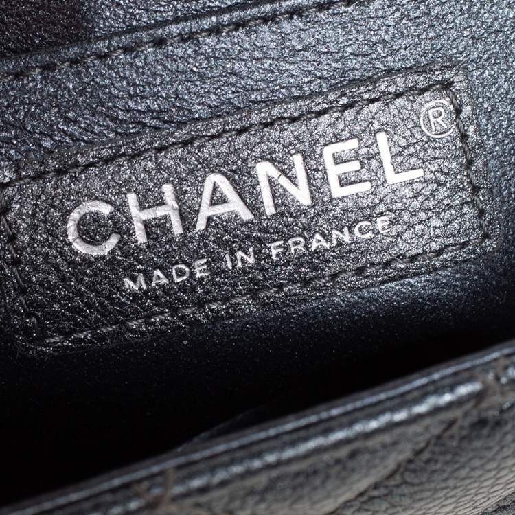 Pre Owned Chanel Metallic Dark Blue Quilted Leather New Mini Classic Single Flap Bag