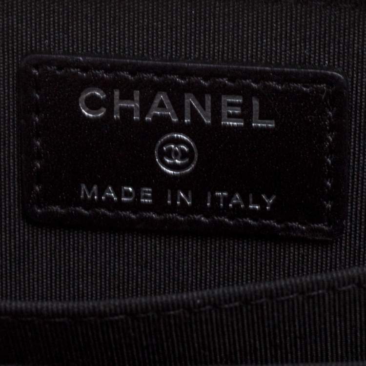 Pre Owned Chanel Black Camellia Embossed Leather Zip Around Coin Purse