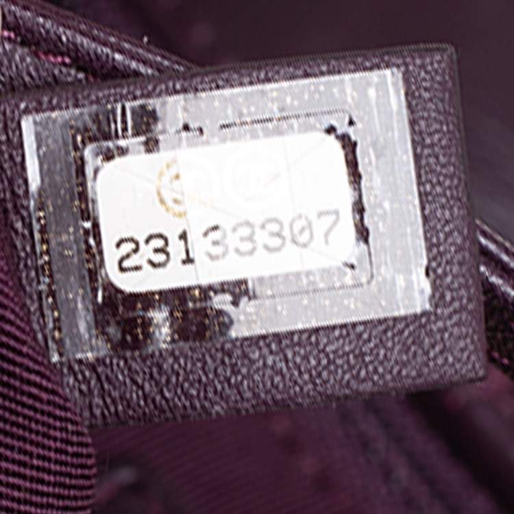 Pre Owned Chanel Plum Quilted Leather Timeless Classic Drawstring Bag