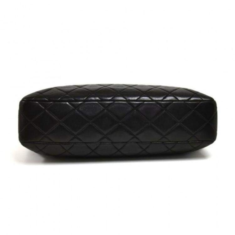 Pre Owned Chanel Black Quilted Leather Vintage Tote