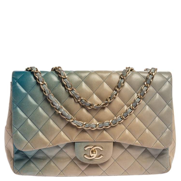 Chanel Blue/Beige Ombre Quilted Leather Jumbo Classic Single Flap Bag  Chanel | The Luxury Closet