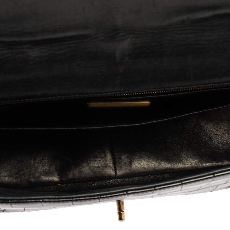 Pre Owned Chanel Black Crocodile Leather Classic Maxi Single Flap Bag