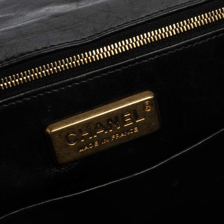Pre Owned Chanel Black Crocodile Leather Classic Maxi Single Flap Bag