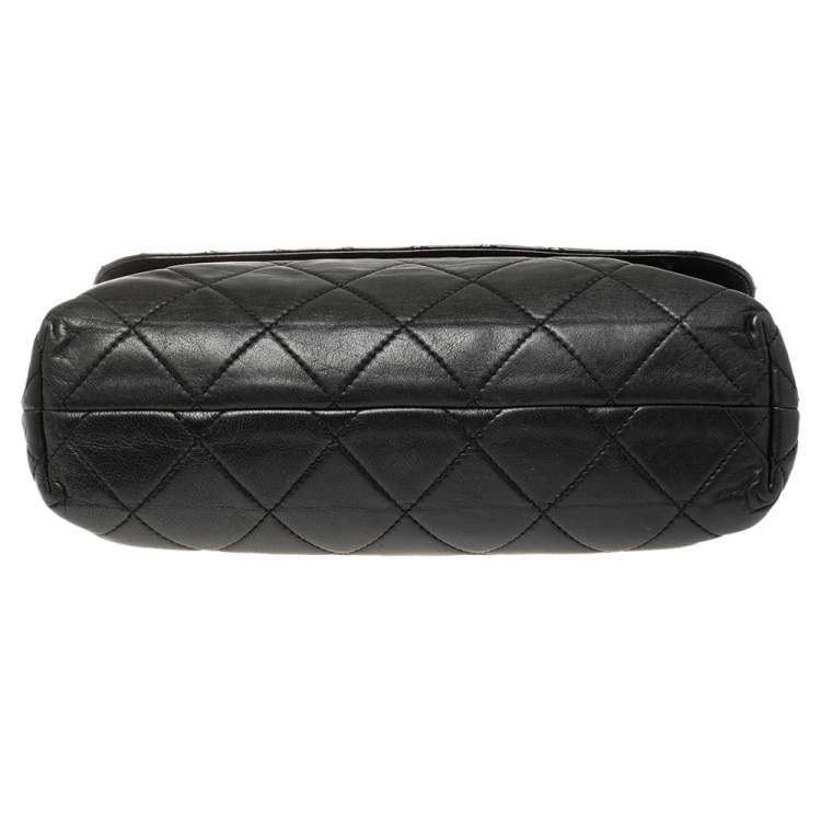 Pre Owned Chanel Black Quilted Leather Classic Single Flap Bag