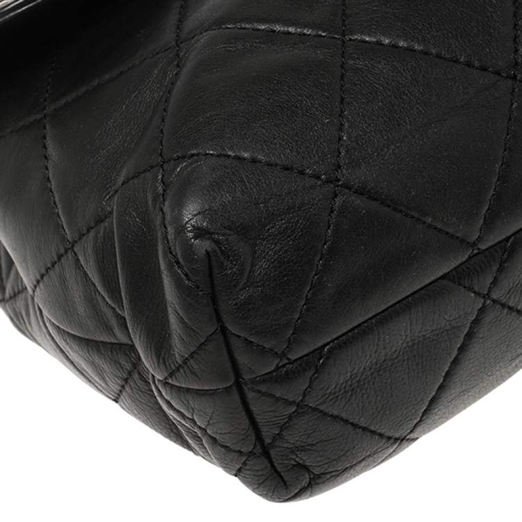 Pre Owned Chanel Black Quilted Leather Classic Single Flap Bag