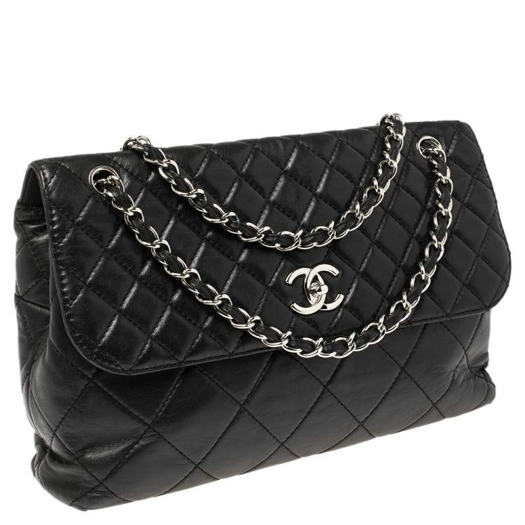 Pre Owned Chanel Black Quilted Leather Classic Single Flap Bag