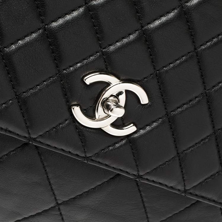 Pre Owned Chanel Black Quilted Leather Classic Single Flap Bag