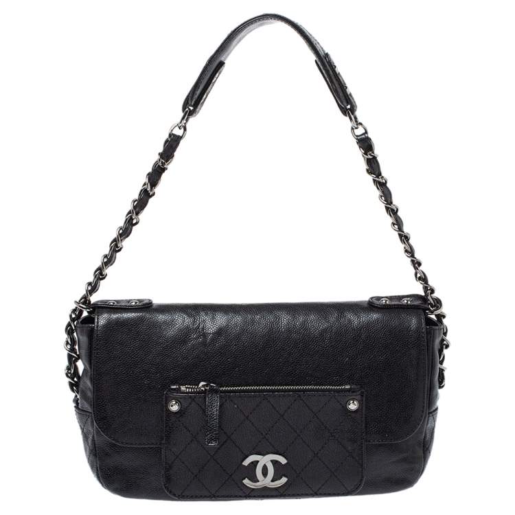 Chanel Black Quilted Caviar Leather Pocket in the City Flap Shoulder Bag  Chanel | The Luxury Closet