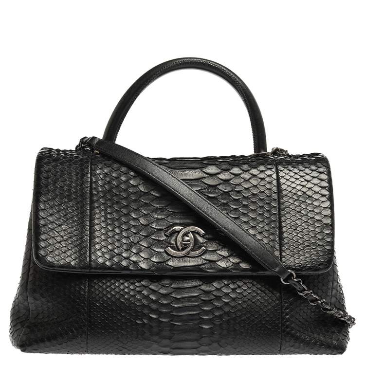 Chanel Black Python Medium Coco Top Handle Bag Chanel | TLC