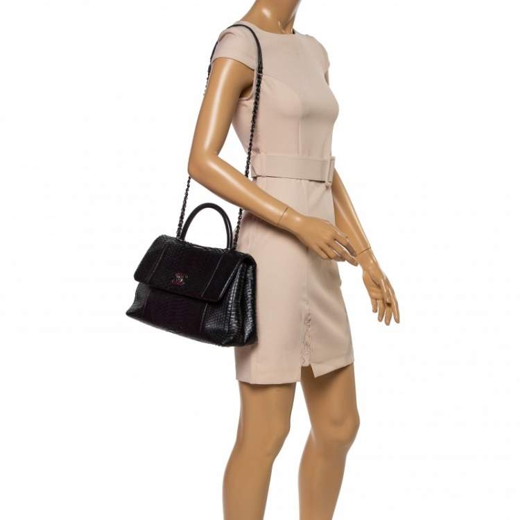 Chanel Black Python Medium Coco Top Handle Bag – Caroline's Fashion Luxuries