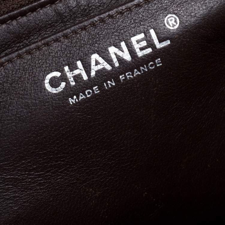 Pre Owned Chanel Brown Quilted Leather Maxi Classic Single Flap Bag