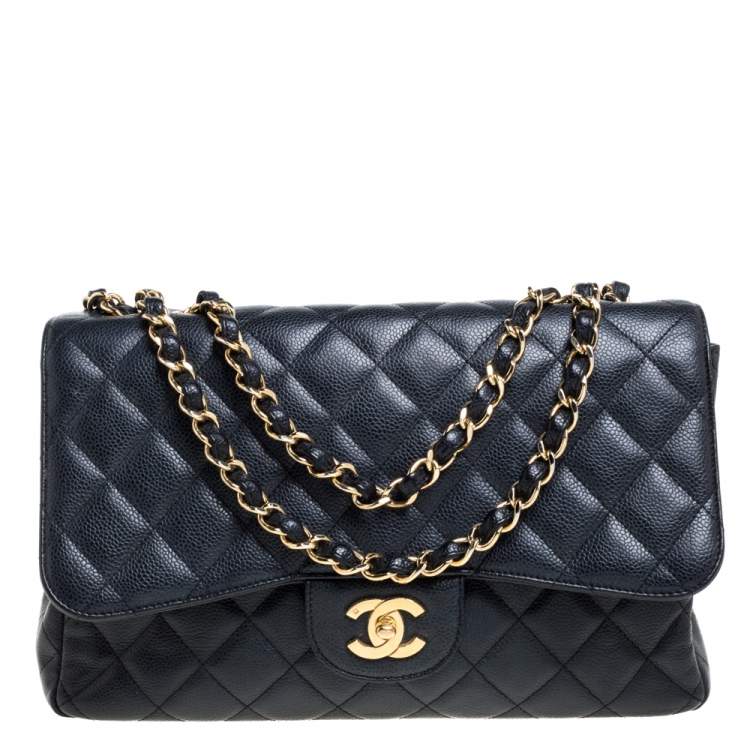 Chanel Lambskin Quilted Maxi Classic Single Flap Black 