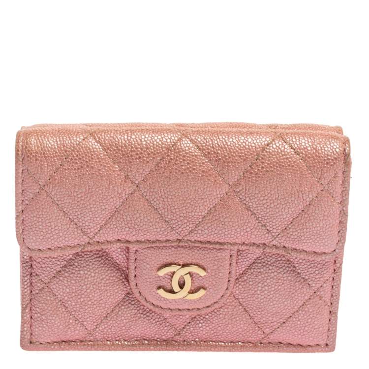 Chanel Pink Caviar Quilted Leather Trifold Flap Wallet Chanel | The Luxury  Closet