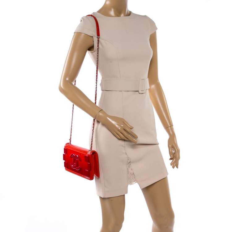 Chanel Boy Brick Flap Bag Patent and Plexiglass Mini at 1stDibs