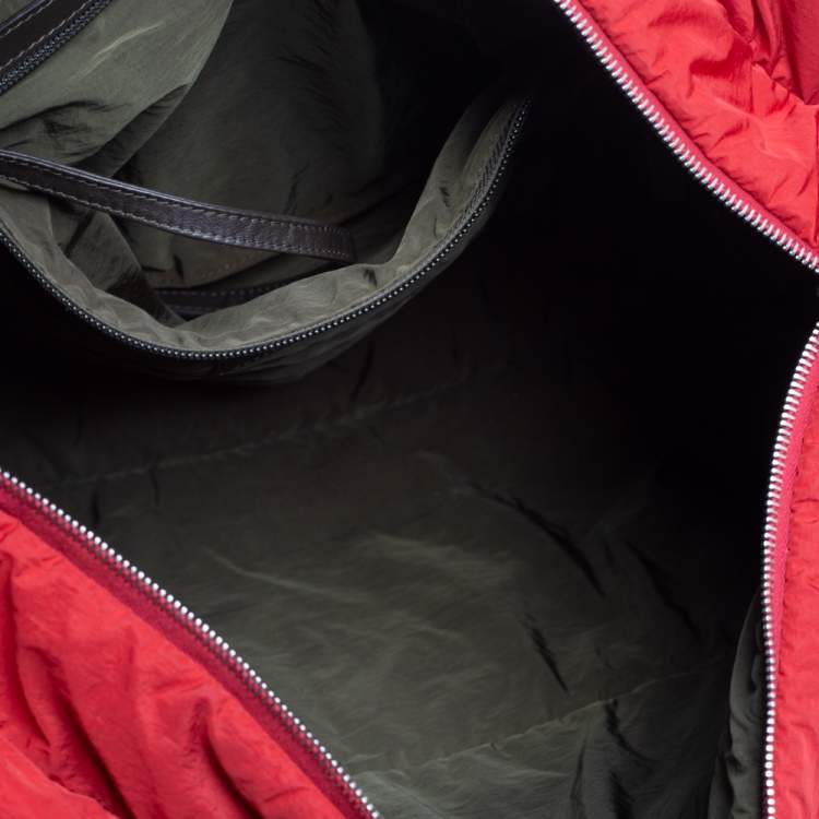 Pre Owned Chanel Red Nylon Coco Cocoon Tote