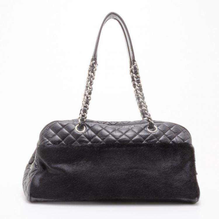 Chanel Black Leather and Fur Satchel Chanel | The Luxury Closet