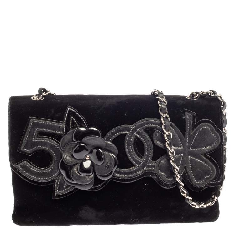 Chanel Black Velvet and Leather Camellia No.5 Shoulder Bag Chanel | The  Luxury Closet