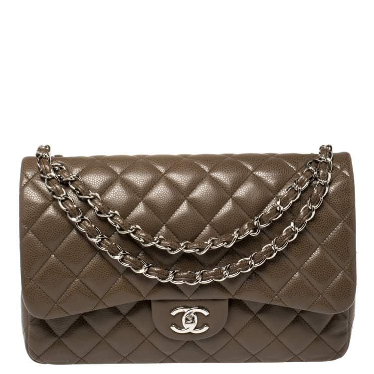 Chanel Dark Green Caviar Leather Double Flap Maxi Bag – ASC Resale