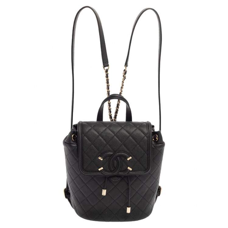 Chanel Black Quilted Caviar Leather Filigree Backpack Chanel | The Luxury  Closet