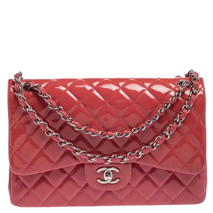Chanel Pink Quilted Patent Leather Jumbo Classic Double Flap Bag Chanel |  The Luxury Closet