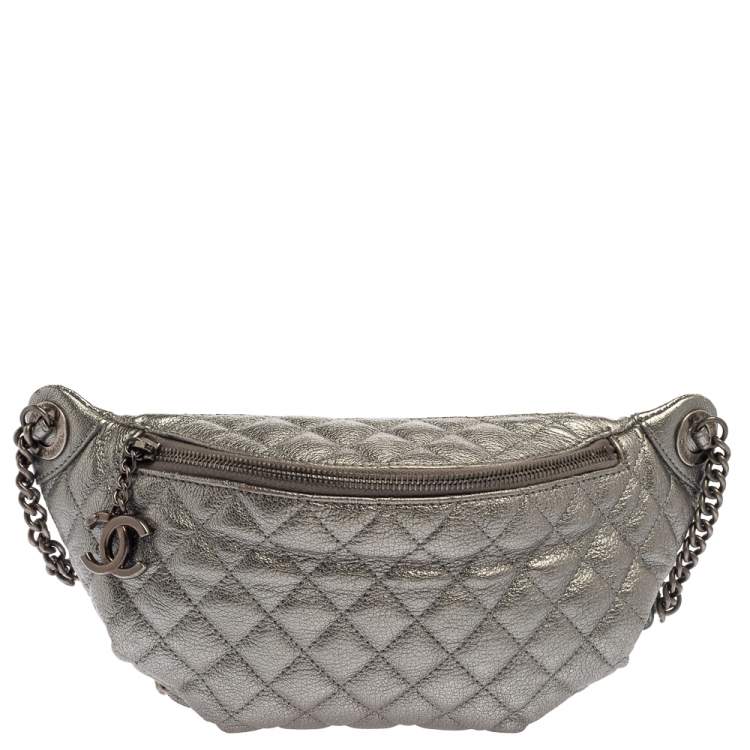 Chanel Banane Waist Bag Quilted Leather Metallic 68425399
