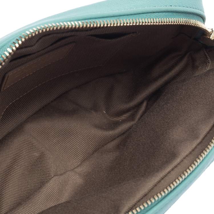 Pre Owned Chanel Light Blue Leather Casual Trip Waist Bag