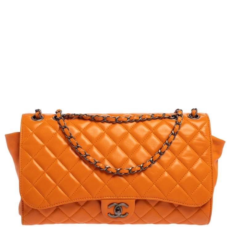 Chanel Orange Leather Grocery By Chanel Drawstring Flap Bag Chanel | The  Luxury Closet
