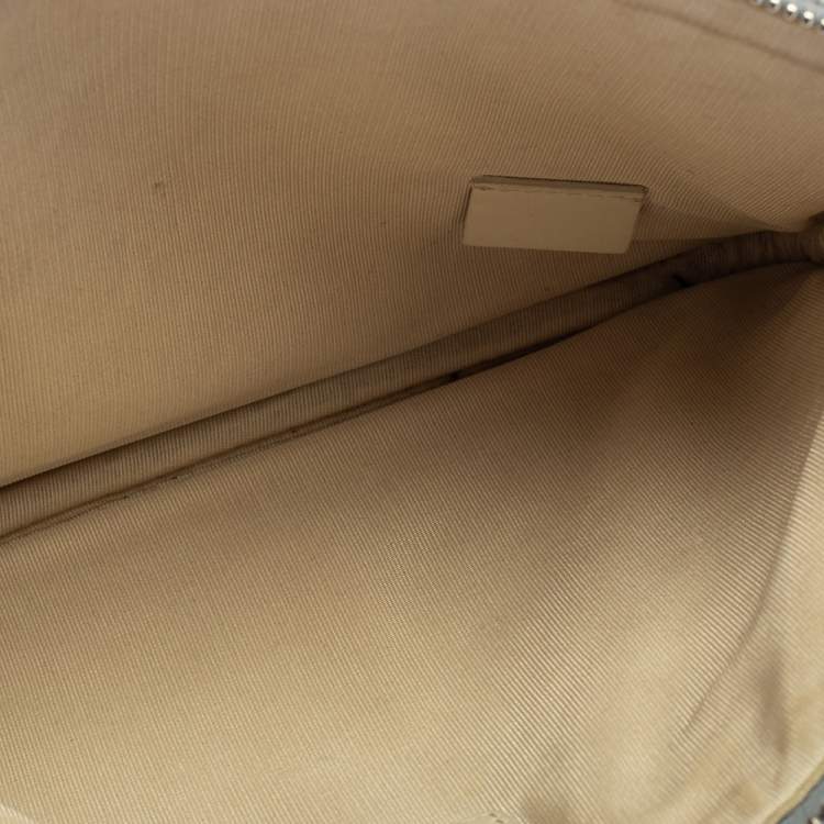 Pre Owned Chanel Light Blue Raffia Deauville Clutch