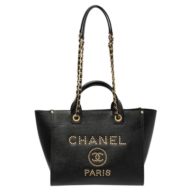 Chanel Black Caviar Leather Small Studded Deauville Tote Chanel | The  Luxury Closet