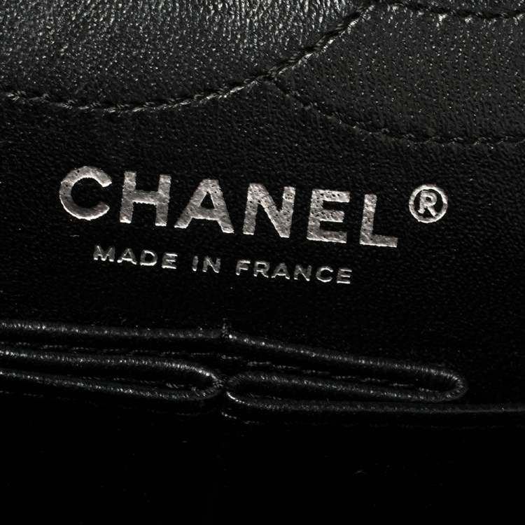 Pre Owned Chanel Black Quilted Glazed Caviar Leather Reissue 226 Double Flap Bag