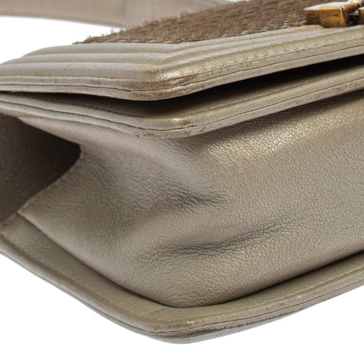 مملوكة مسبقًا Chanel Grey Scales Leather Mini Chain Boy Flap Bag