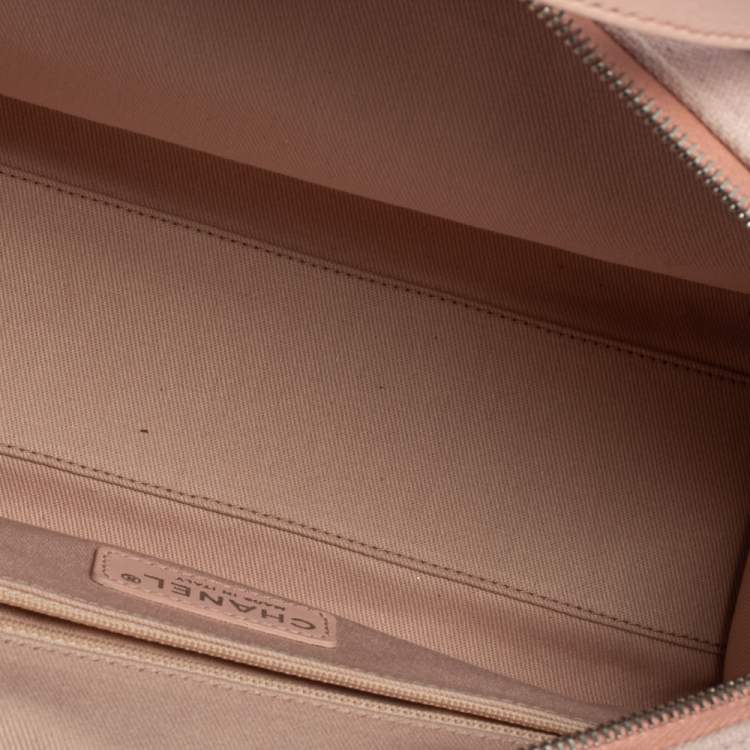 Pre Owned Chanel Pink Canvas Deauville Bowler Bag