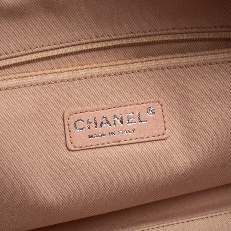 Pre Owned Chanel Pink Canvas Deauville Bowler Bag