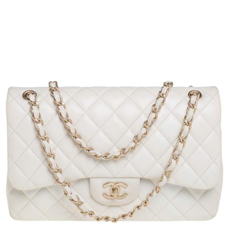 Chanel White Quilted Leather Jumbo Classic Double Flap Bag Chanel | The  Luxury Closet