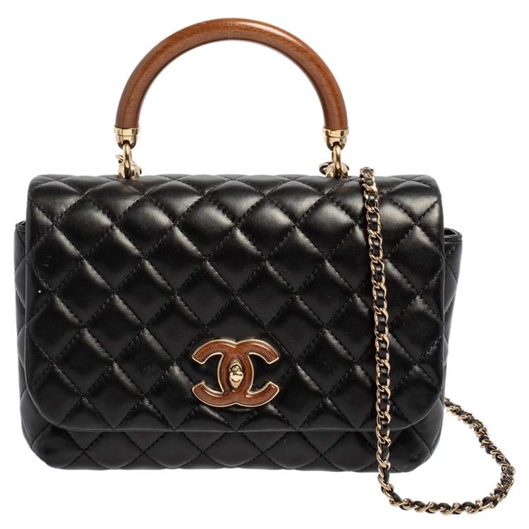 chanel bag with wooden handle