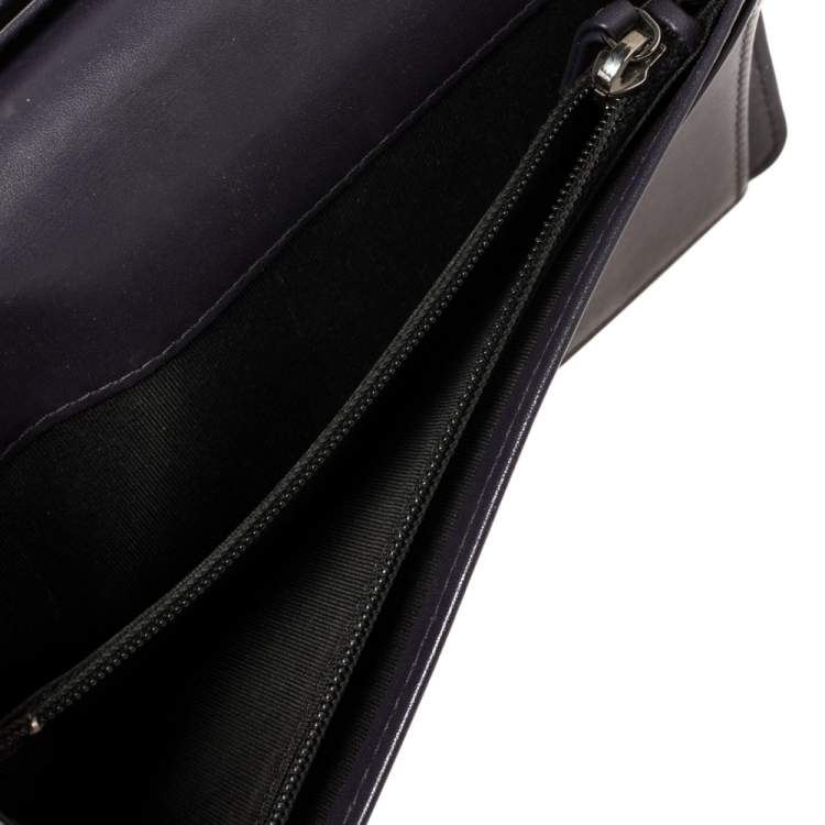 Pre Owned Chanel Metallic Purple Leather CC Bifold Wallet