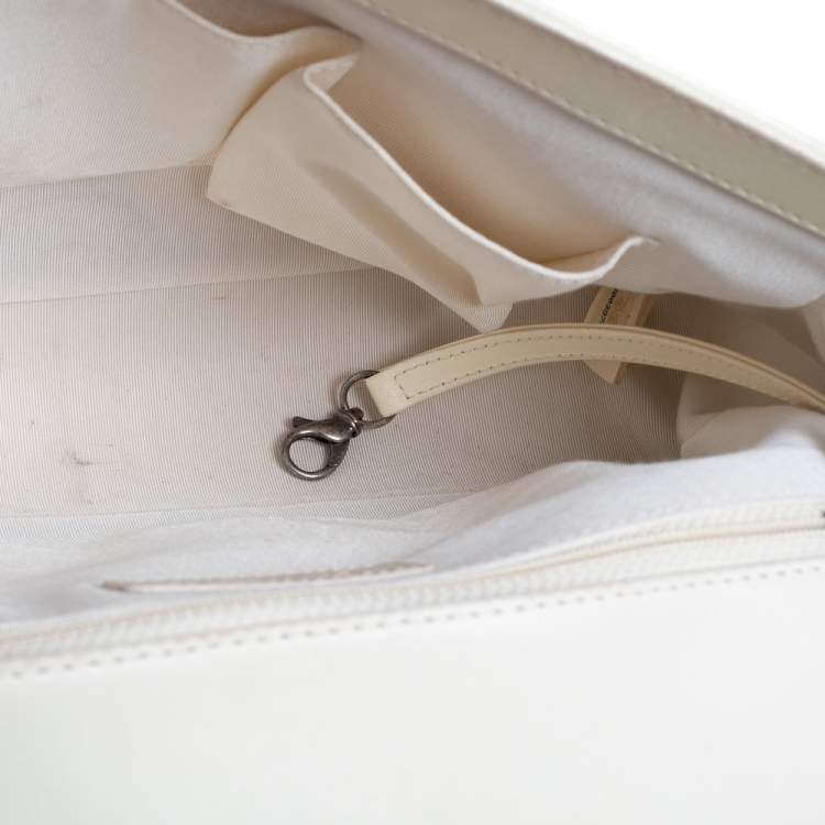 Pre Owned Chanel Beige/Black Quilted Leather Large Boy Flap Bag