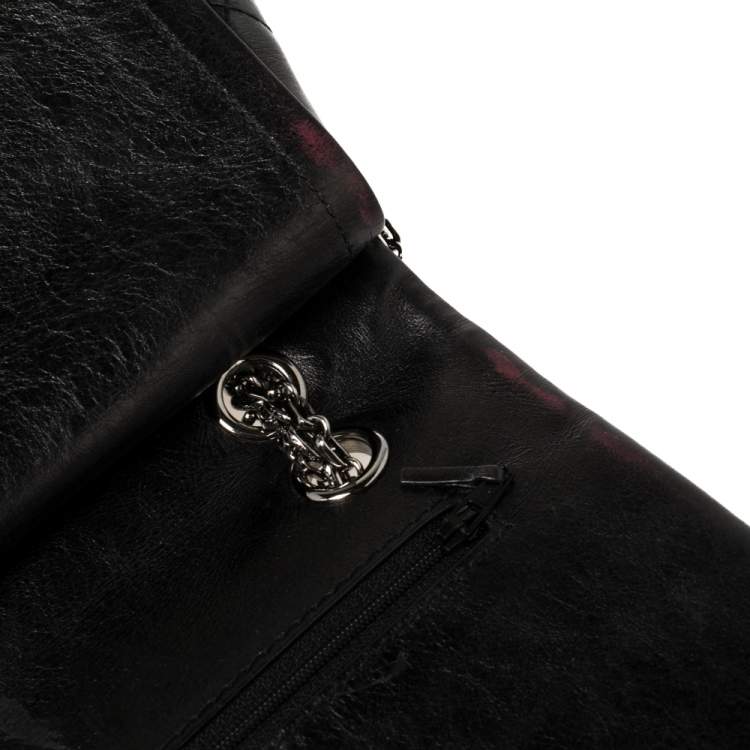 Pre Owned Chanel Metallic Black Quilted Leather Reissue 2.55 Classic 227 Classic Flap Bag