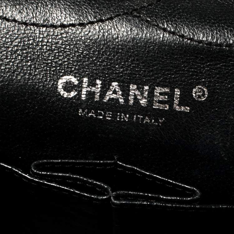 Pre Owned Chanel Metallic Black Quilted Leather Reissue 2.55 Classic 227 Classic Flap Bag