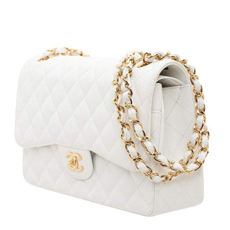 Chanel White Quilted Caviar Medium Double Flap Bag, Spring - Summer 2006 at  1stDibs | white chanel quilted bag, white quilted chanel bag, chanel white  purse