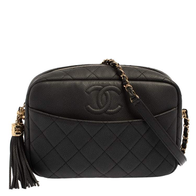 Chanel Dark Grey Quilted Matte Caviar Leather Coco Camera Case Bag Chanel |  The Luxury Closet