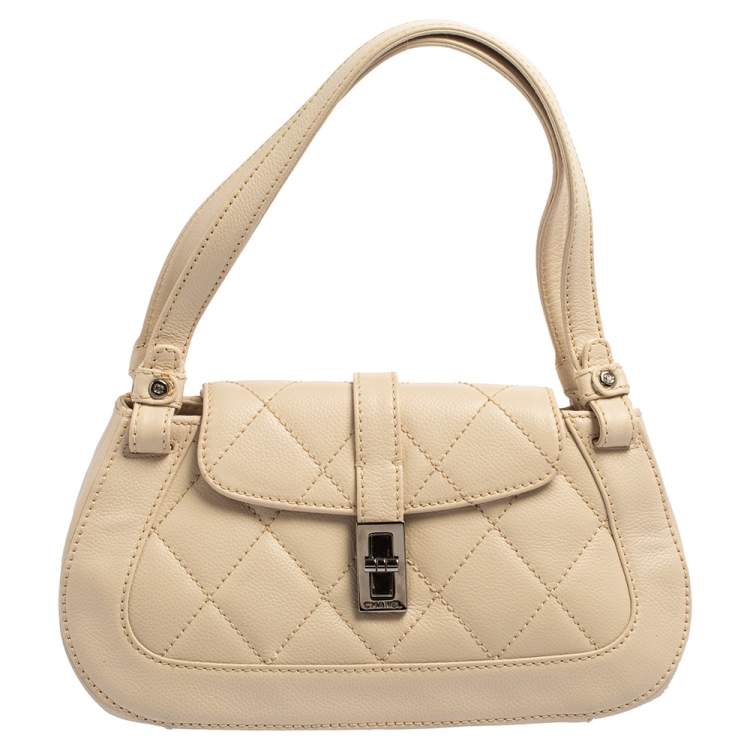 CHANEL Caviar Quilted Mademoiselle Flap Bag Light Beige 552502