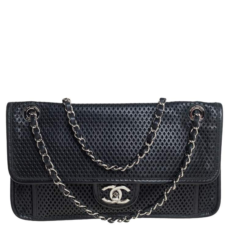 Chanel Black Perforated Leather Up in the Air Flap Shoulder Bag Chanel |  The Luxury Closet