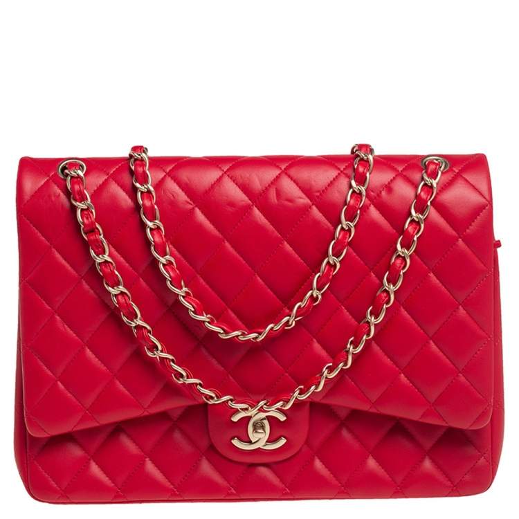 Chanel Red Quilted Leather Maxi Classic Double Flap Bag Chanel | The Luxury  Closet