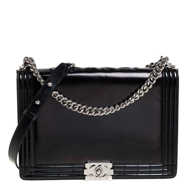 Chanel Black Smooth Leather Large Boy Flap Bag Chanel | The Luxury Closet