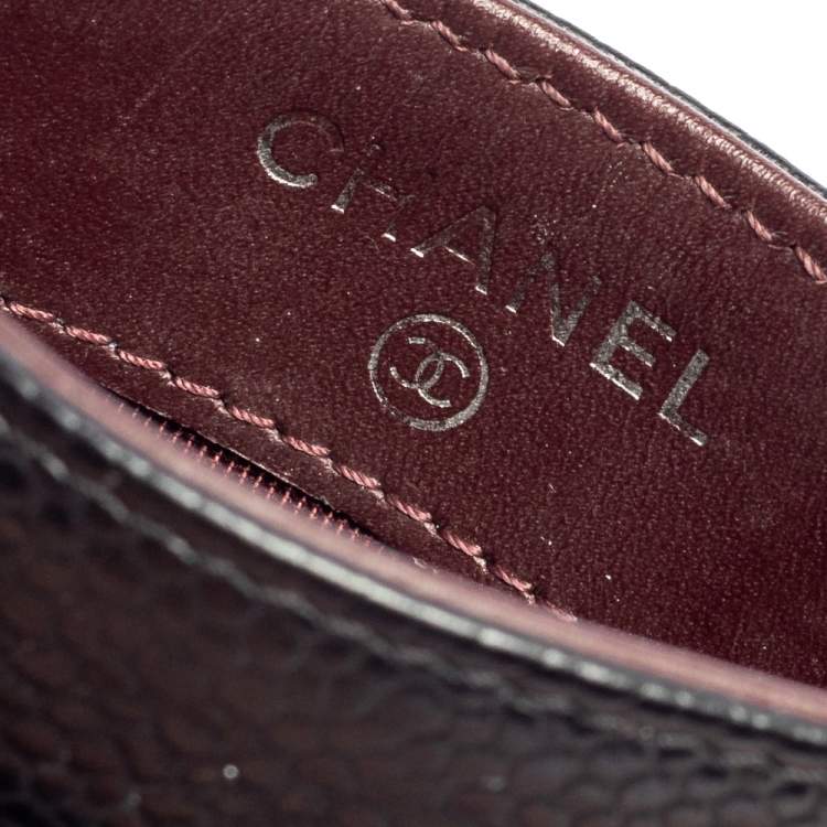 Pre Owned Chanel Black Quilted Caviar Leather Classic Card Holder